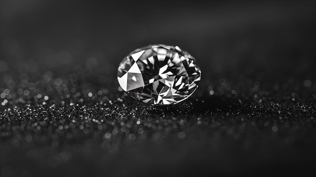 写真 麗なダイヤモンドは輝く暗い表面で高級な広告やジュエリーのプロモーションに最適な沢と洗練を伝えます ai