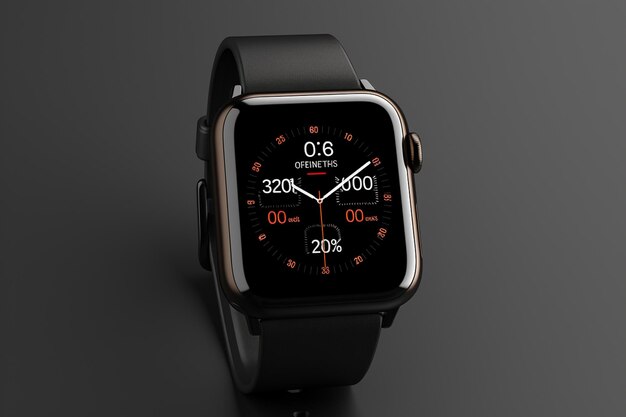 Foto elegante smartwatch su sfondo nero