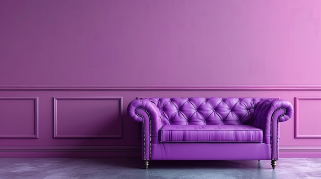 Photo an elegant soft purple sofa in a purple room