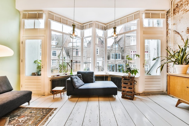 Elegant and spacious living room with beautiful furniture