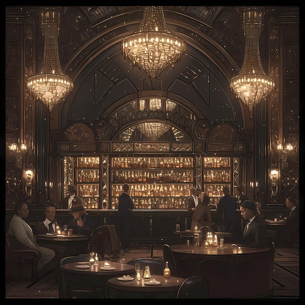 Photo elegant speakeasy bar scene