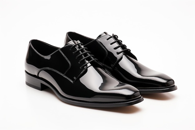 Elegant Square Toe Black Patent Leather Dress Shoes