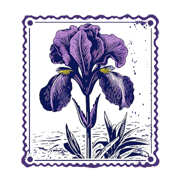 우아한 우표 컬렉션 수채화 꽃과 디지털 제작을 위한 예술적 디자인