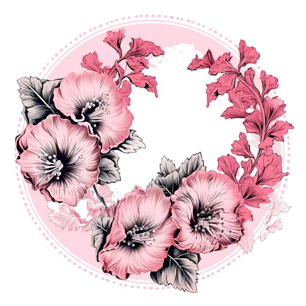 Photo elegant stamp collection watercolor flowers and artistic designs for digital crafting