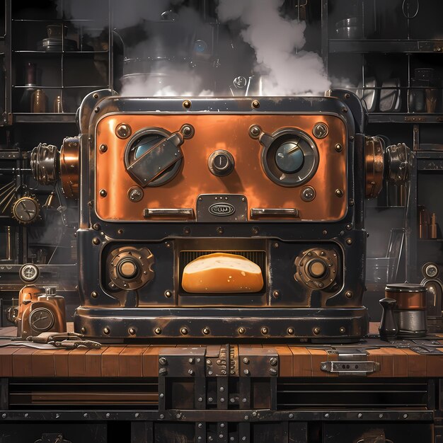 Foto elegante tostapane steampunk design senza tempo per cucine moderne