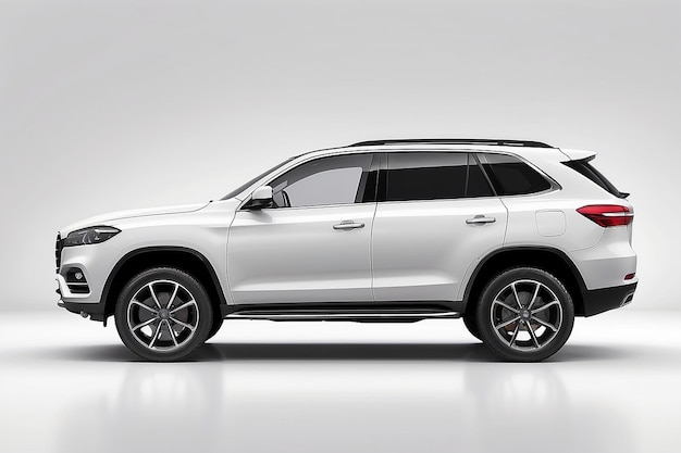 Photo elegant suv standing on a white background side view