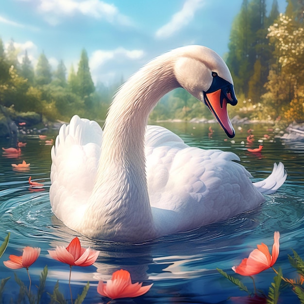 Elegant swan