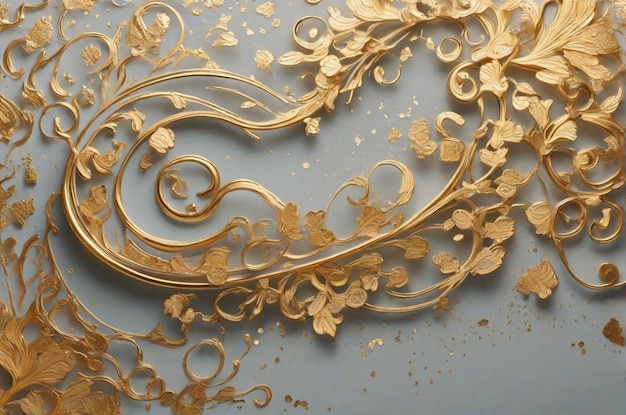 Elegant swirl background with gold glitter