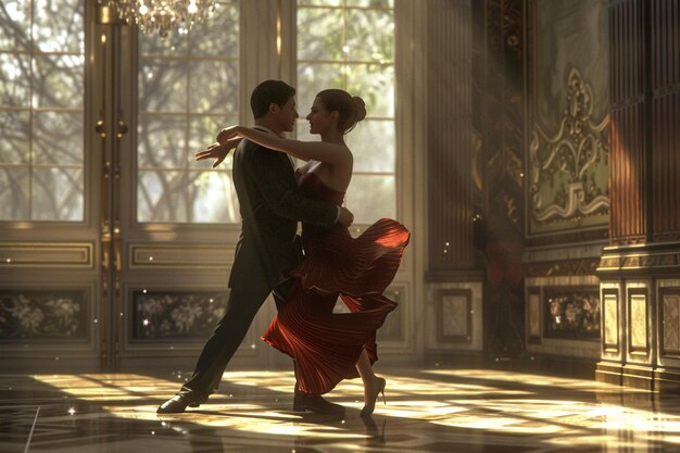 Photo elegant tango dancers in buenos aires