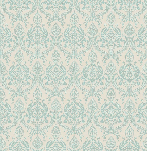 Elegant Teal Damask behang
