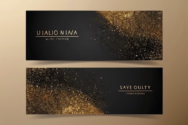 Elegant Template Luxury Business Card with Gold Dust Place for Text Particles Background