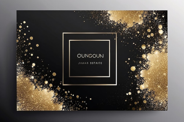 Elegant Template Luxury Business Card with Gold Dust Place for Text Particles Background