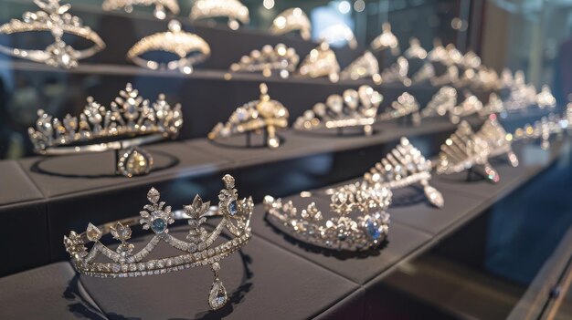 Photo elegant tiaras in a royal display ai generated illustration