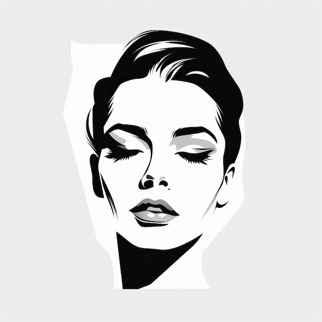 Photo elegant and timeless a midcentury inspired vector illustration of a serene woman