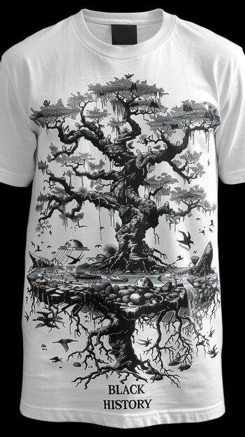 Foto elegant tree of life graphic tee ter viering van de zwarte geschiedenis