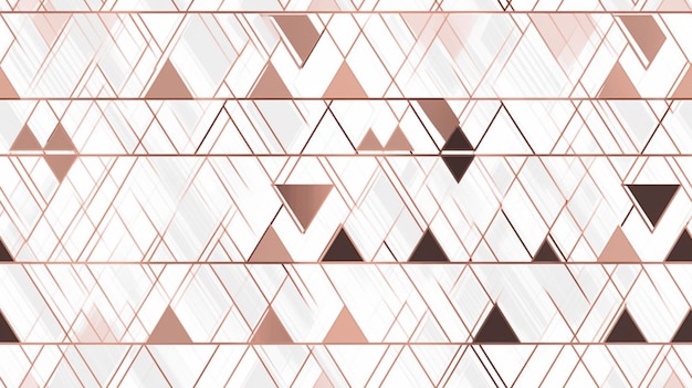 Elegant Triangles Surface Geometric seamless pattern rose Gold line abstract polygonal background generative AI