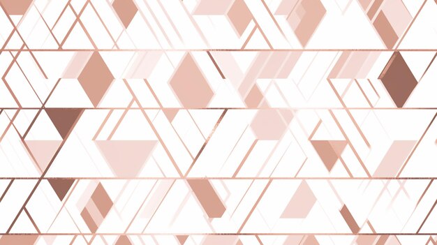 Elegant Triangles Surface Geometric seamless pattern rose Gold line abstract polygonal background generative AI