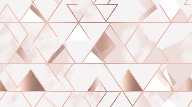 elegant triangles surface geometric seamless pattern rose gold line abstract polygonal background generative ai