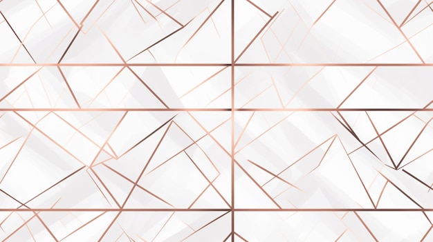 Elegant Triangles Surface Geometric seamless pattern rose Gold line abstract polygonal background generative AI