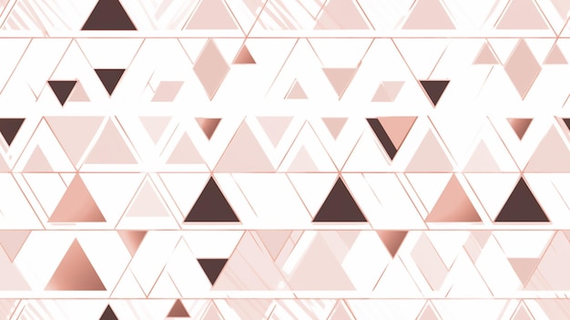 Elegant Triangles Surface Geometric seamless pattern rose Gold line abstract polygonal background generative AI