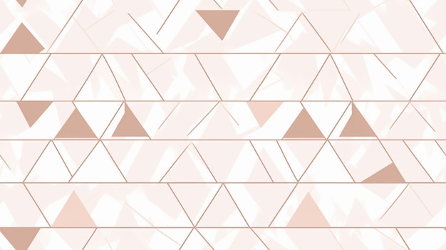 Elegant Triangles Surface Geometric seamless pattern rose Gold line abstract polygonal background generative AI