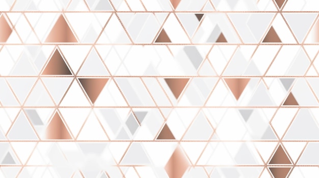 Elegant Triangles Surface Geometric seamless pattern rose Gold line abstract polygonal background generative AI