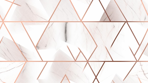 Elegant Triangles Surface Geometric seamless pattern rose Gold line abstract polygonal background generative AI