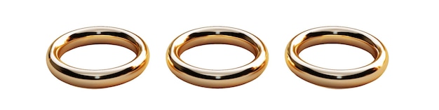 Elegant Trio of Golden Rings Reflecting Luxury and Timeless Style