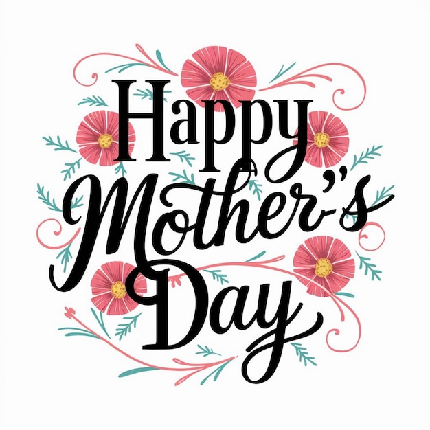 Elegant Typographical TShirt Design Happy Mothers Day Illustration
