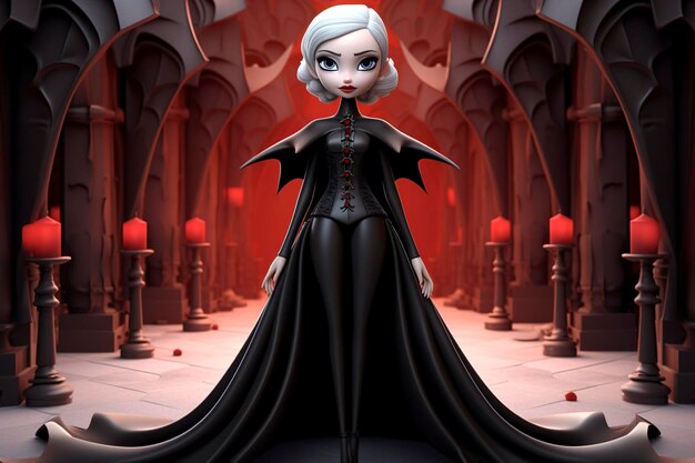 Elegant vampire attire surrounded by a Gothic setting