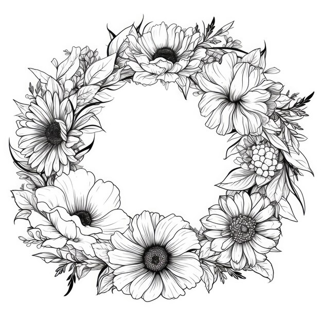 Foto elegant vector bloemen frame