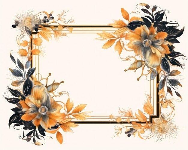 Elegant vector floral frame