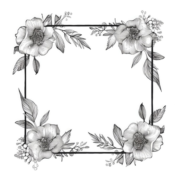 Photo elegant vector floral frame