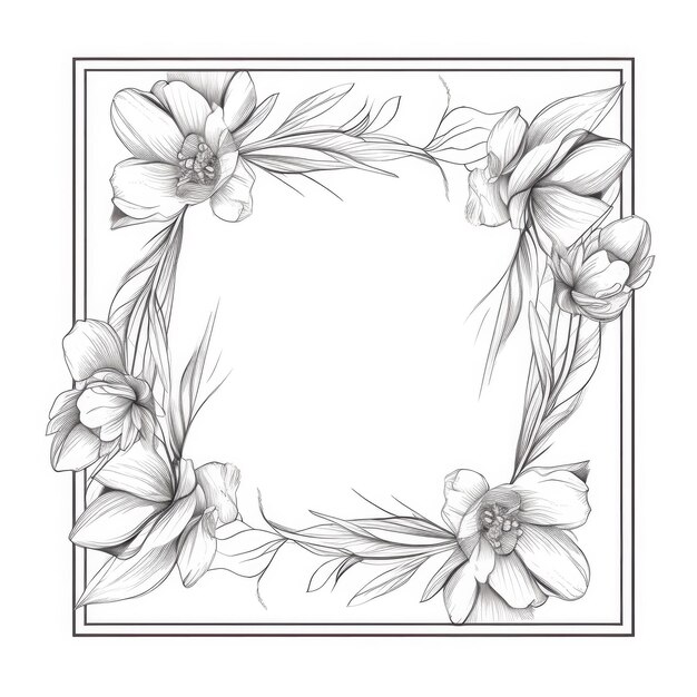 Photo elegant vector floral frame