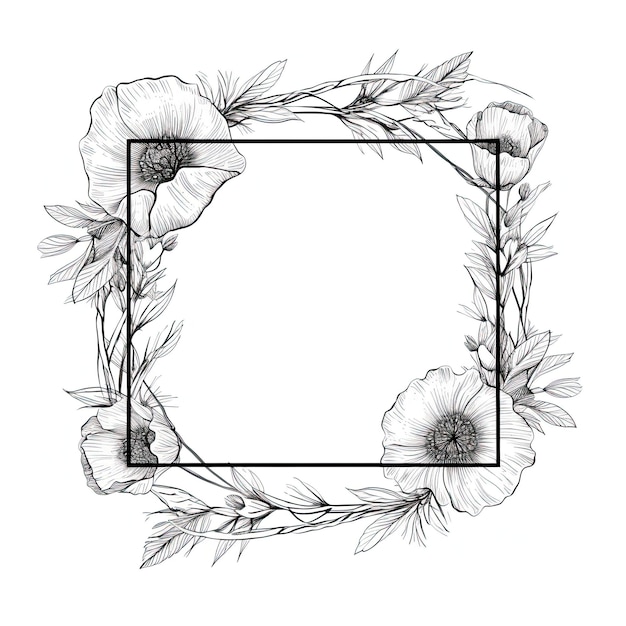 Photo elegant vector floral frame