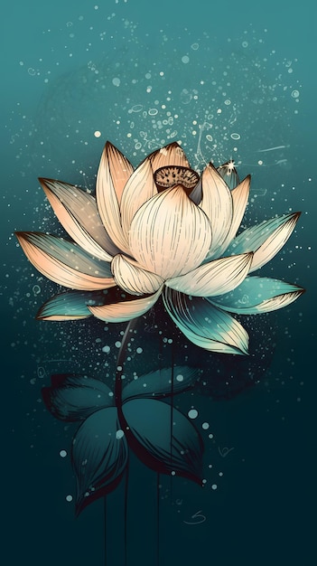 Elegant vector graphic illustration of an Lotus dynamic composition