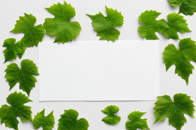 Elegant Vine Leaves Beautiful Foliage on Paper