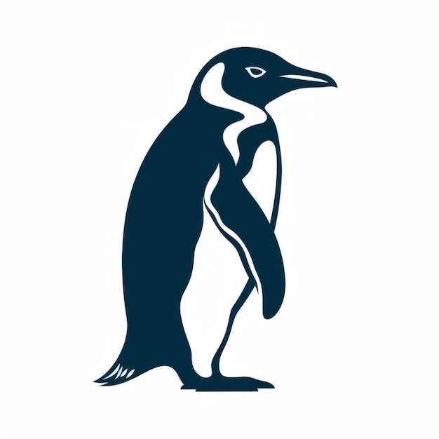 Photo elegant vintage penguin icon in light black and indigo