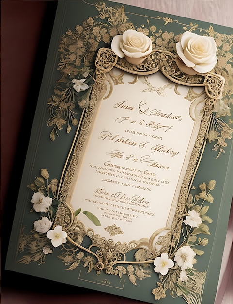 Elegant Vintage Wedding Invitation Template