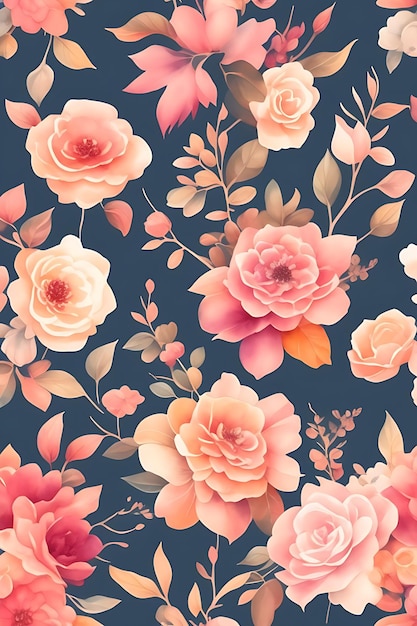 Elegant Wallpaper Blooming Flowers