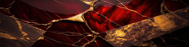 Elegant Wallpaper Featuring a Striking Red and Gold Marble Pattern