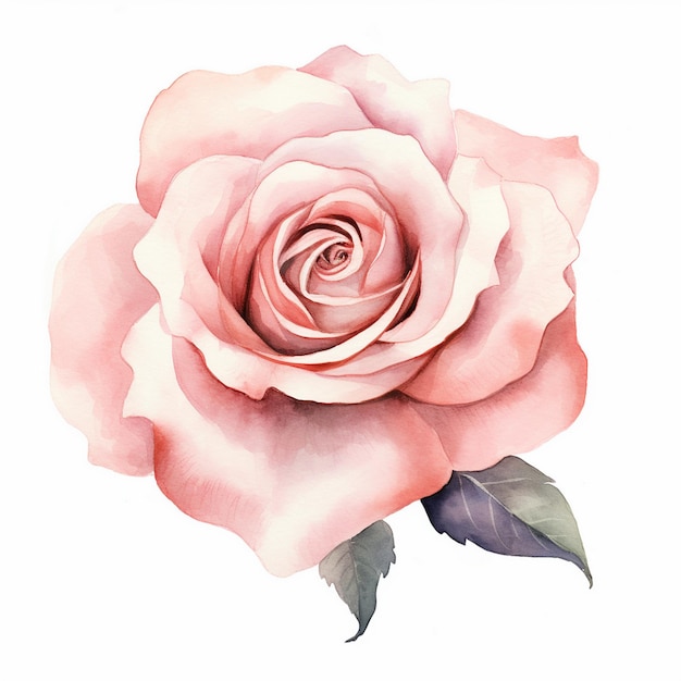 Acquerello elegante blush rose clipart bloom