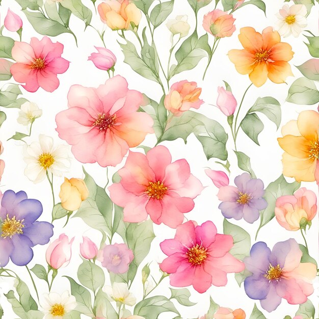 사진 색 배경 에 있는 우아 한 수채화 꽃 과 섬세 한 꽃 컬렉션