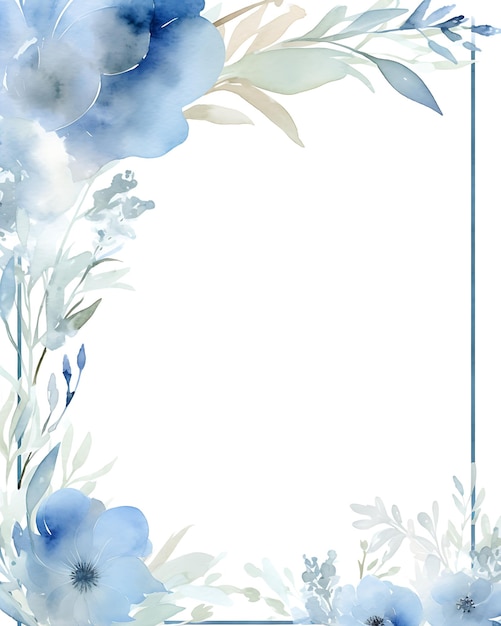 Elegant Watercolor Frame with Floral Design