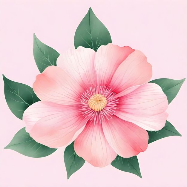 Photo elegant watercolor pink floral vector