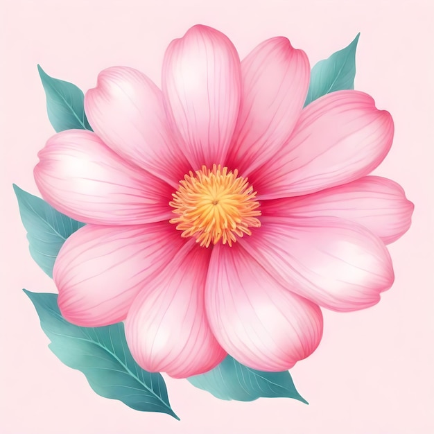 Elegant Watercolor Pink Floral Vector