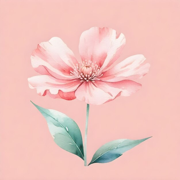 Elegant Watercolor Pink Floral Vector