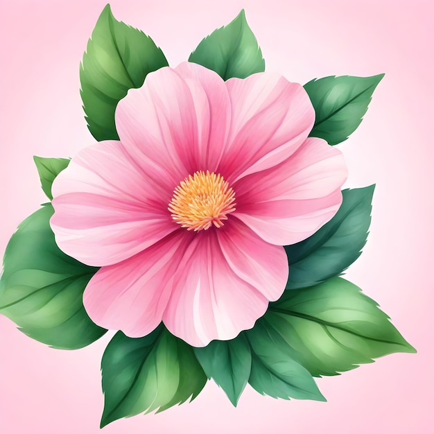 Elegant Watercolor Pink Floral Vector