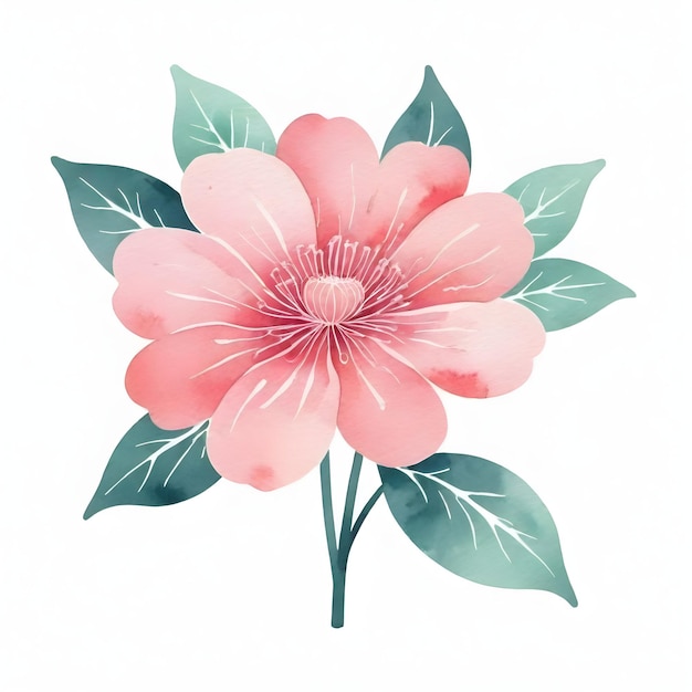 Photo elegant watercolor pink floral vector