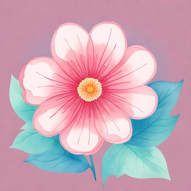 Elegant Watercolor Pink Floral Vector